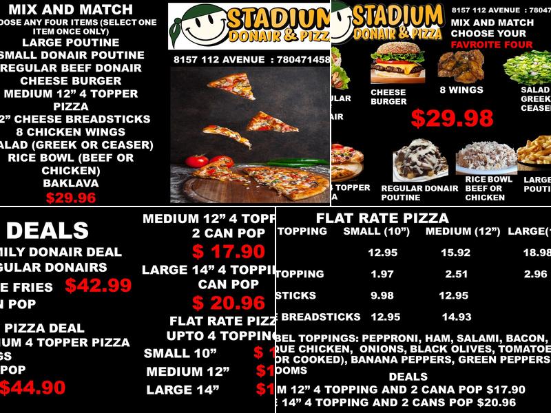 Stadium Donair & Pizza Menu