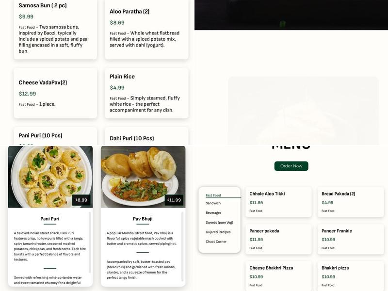 Famous Fast Food & Sweets Menu