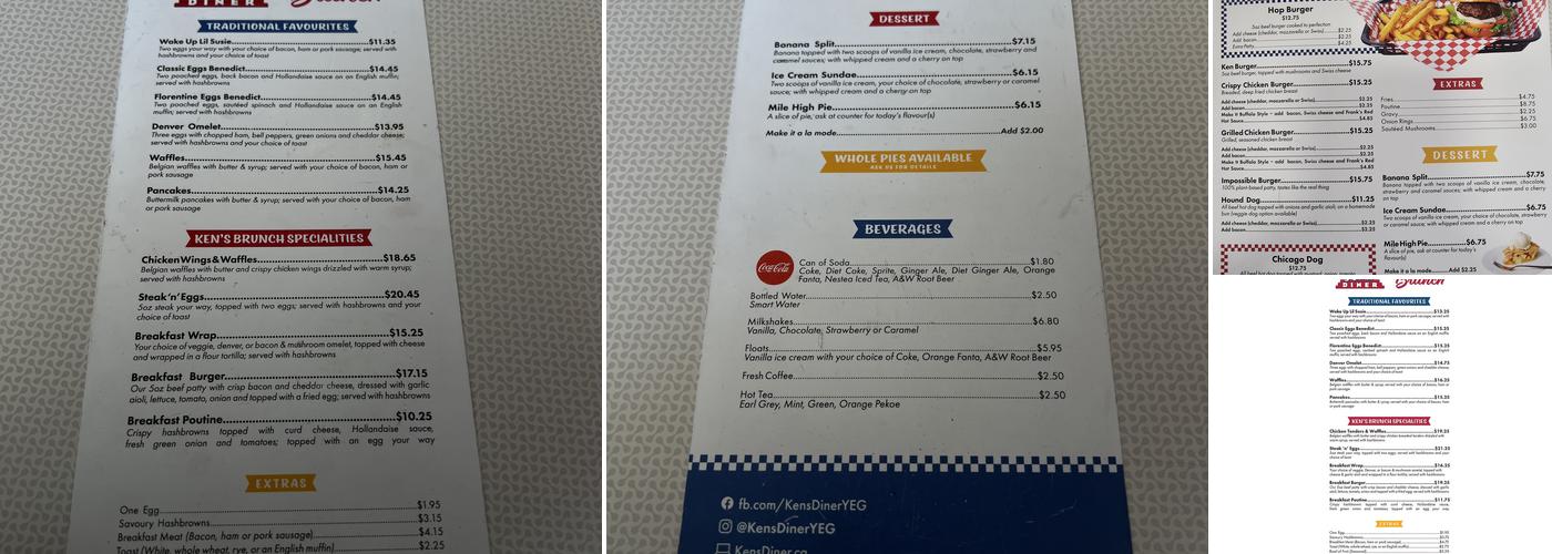 Ken's Diner Menu