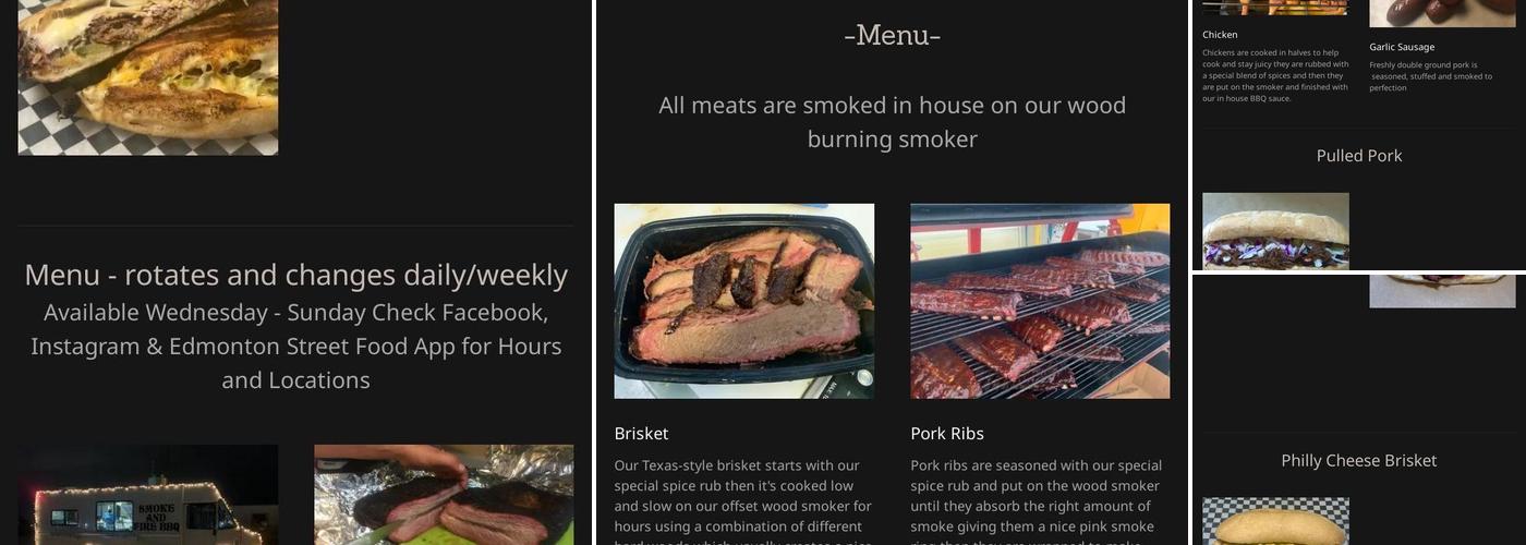 smoke and fire bbq Menu