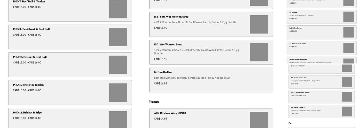 Pho House Chappelle Menu