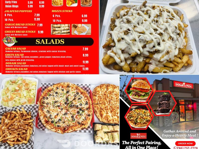 Donair & Pizza Lover Menu