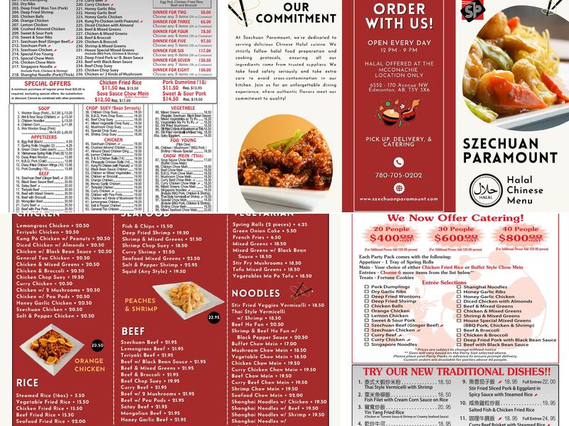 Szechuan Paramount Menu