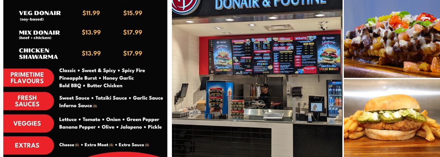 PrimeTime Donair & Poutine Menu