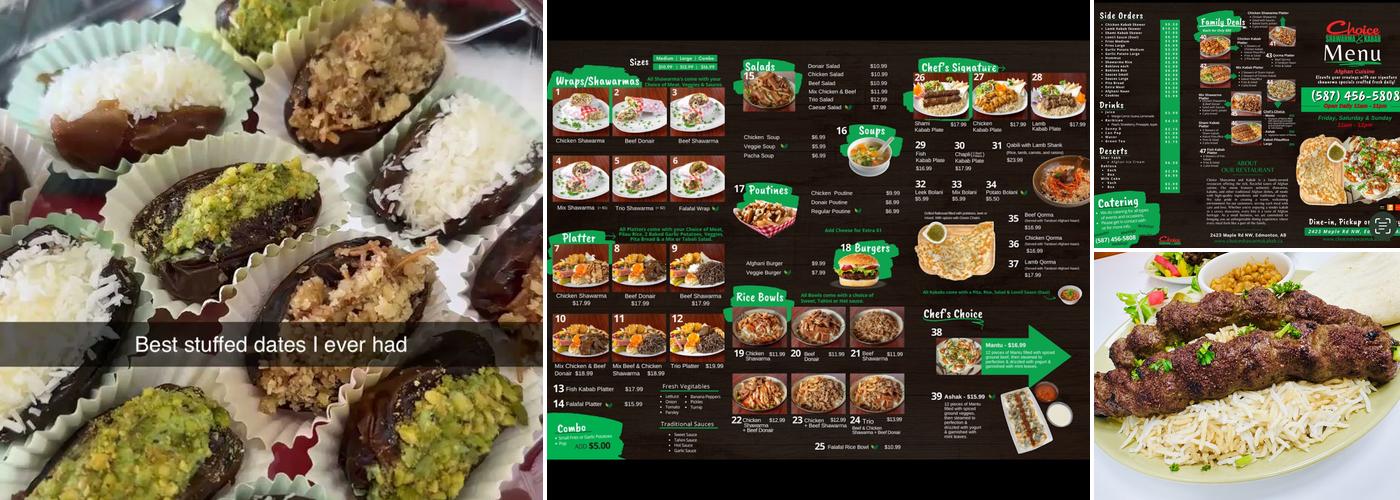 Choice Shawarma & Kabab Menu