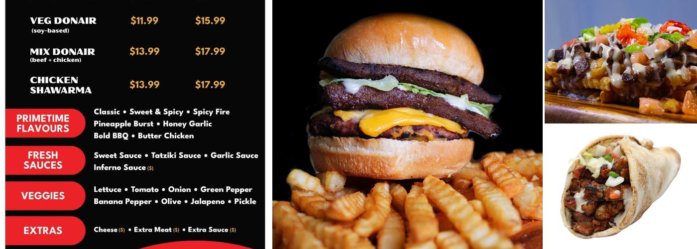PrimeTime Donair & Poutine Menu