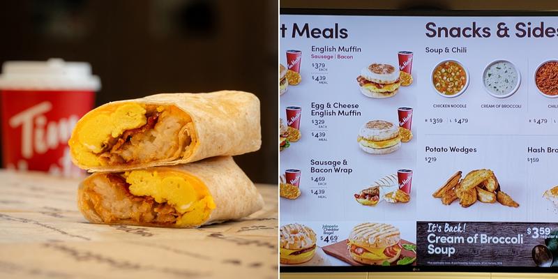 Tim Hortons Menu