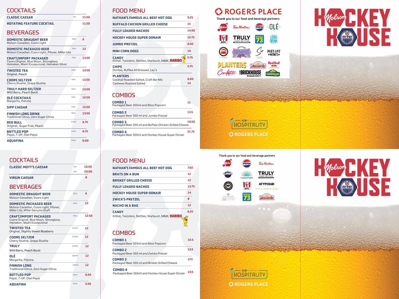 Molson Hockey House Menu