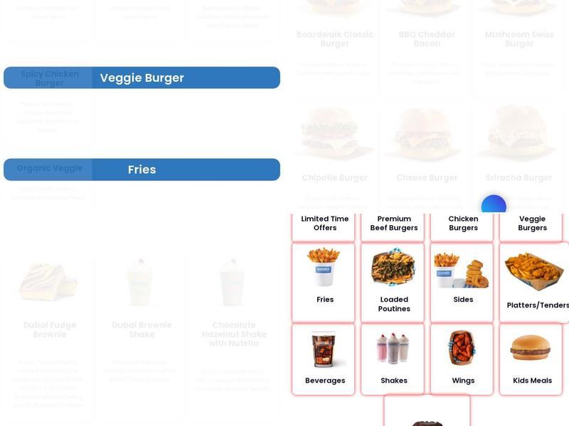 Boardwalk Fries Burgers Shakes - Grange Menu