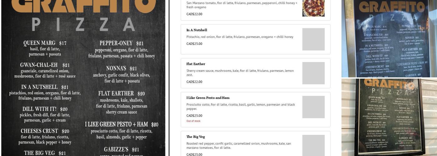 Graffito Pizza Menu