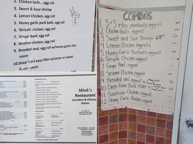 Minh's Restaurant Menu