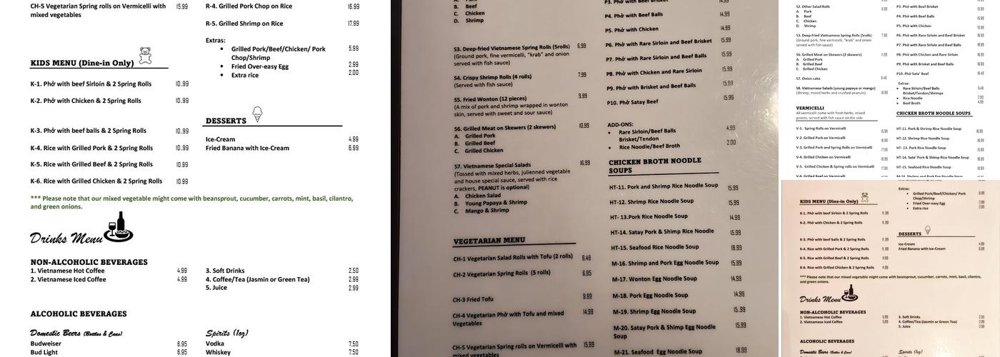Pho Mac Restaurant Menu