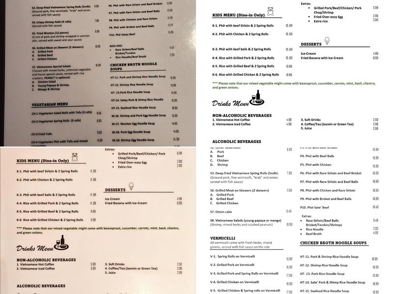 Pho Mac Restaurant Menu