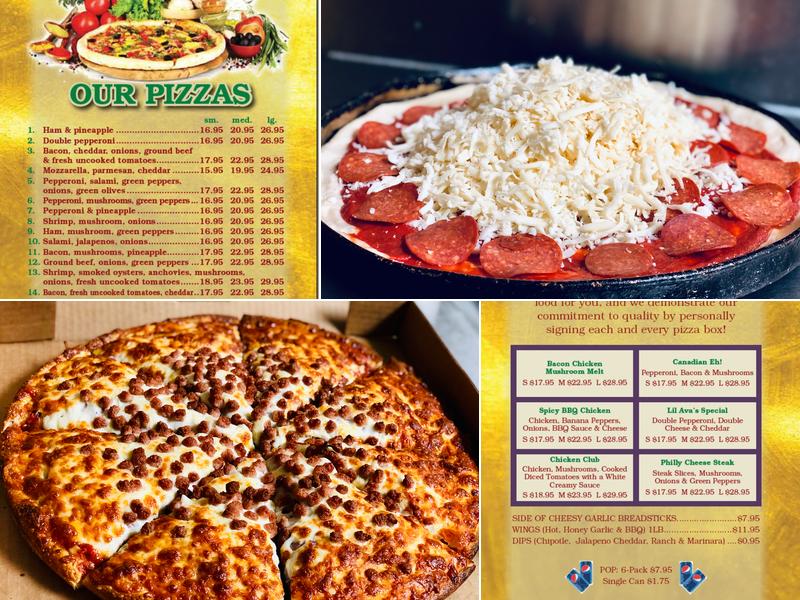 Lil AVA's Pizza Menu