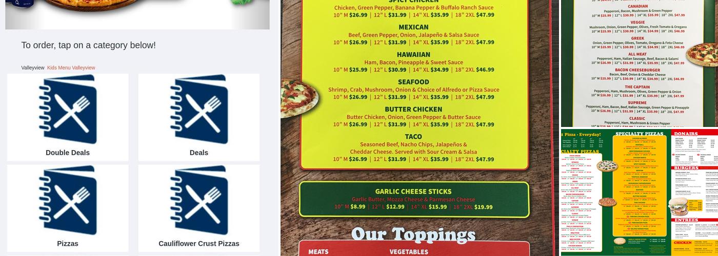 Captain Pizza Menu
