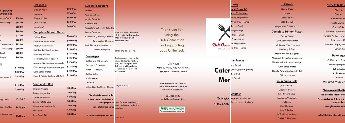 Deli Connection Menu
