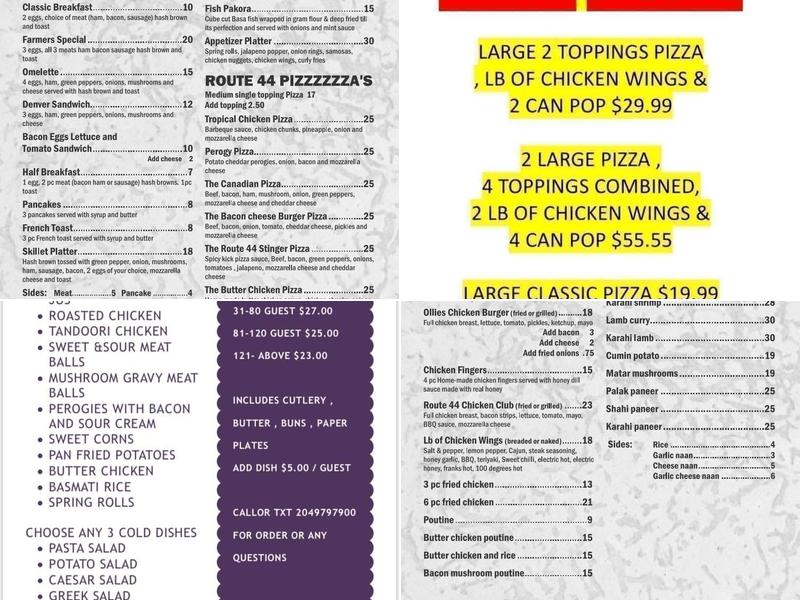 Garson route 44 eatery Menu