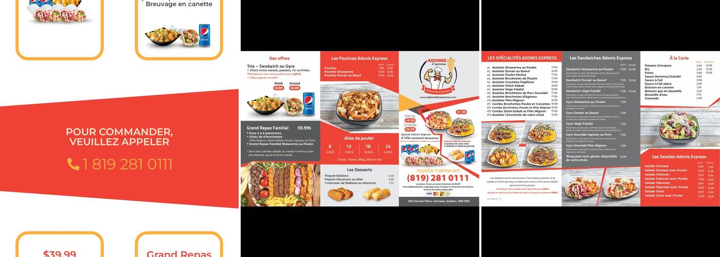 Adonis Express Shawarma et Grecque Menu