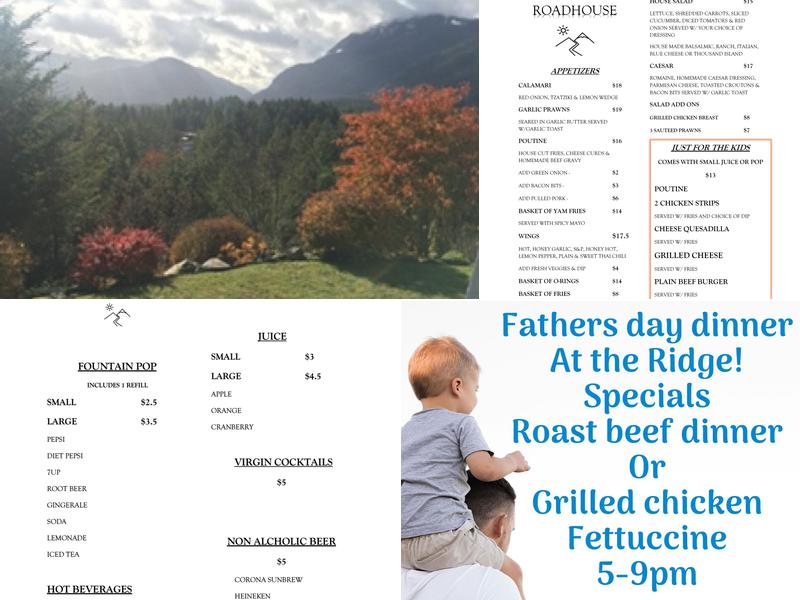 The Ridge Roadhouse Menu