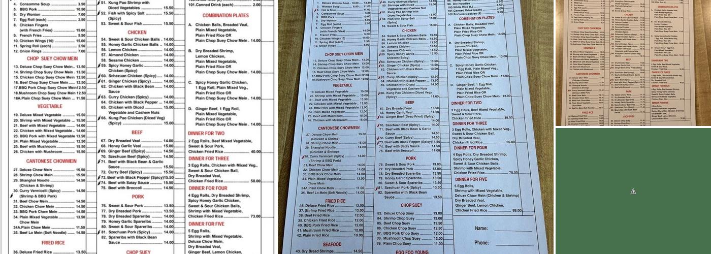 Grunthal Garden Chinese Restaurant Menu