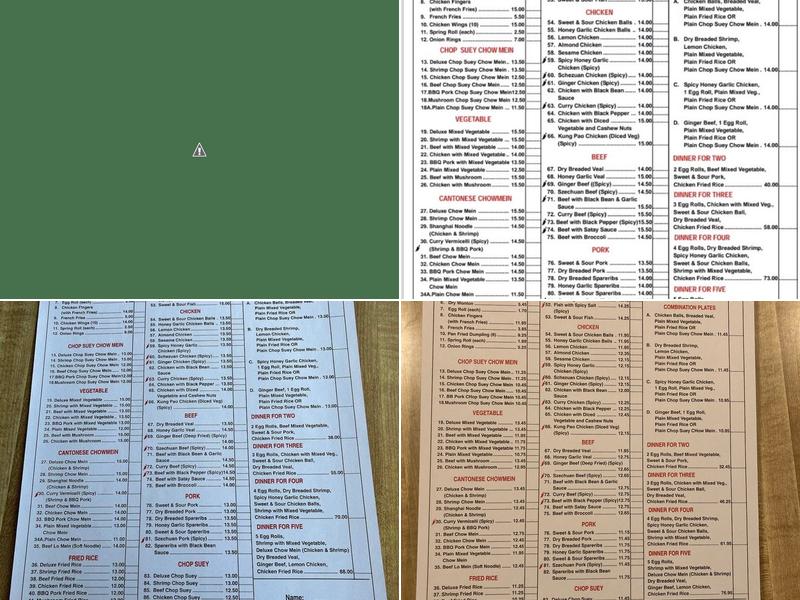 Grunthal Garden Chinese Restaurant Menu