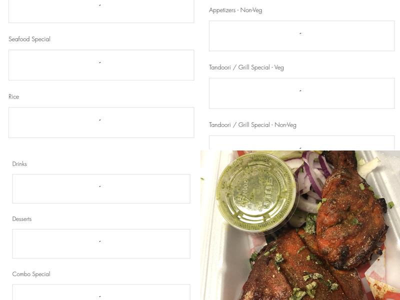 Town’s Heart Indian Cuisine Menu