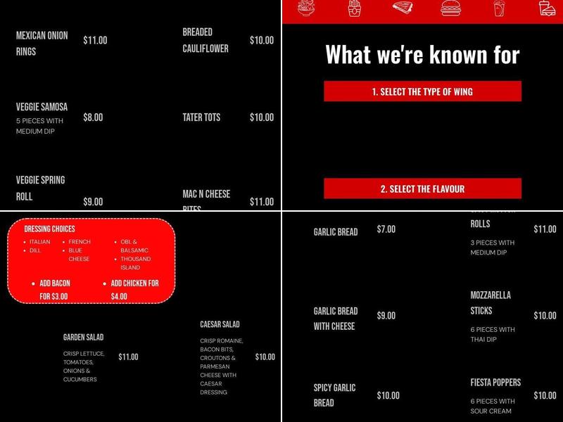 The Wing Spot - Guelph Menu