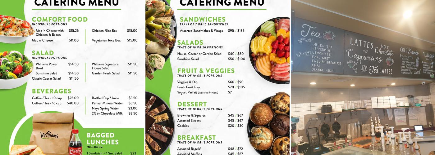 Williams Fresh Cafe, Stone Rd Mall, Guelph Menu