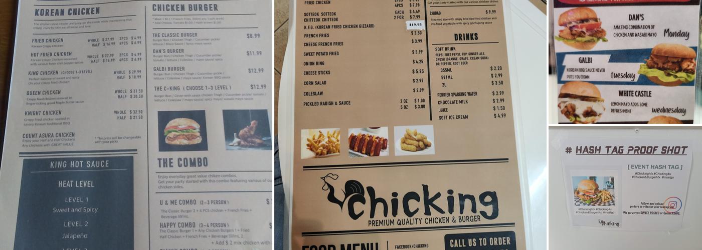 Chicking Menu