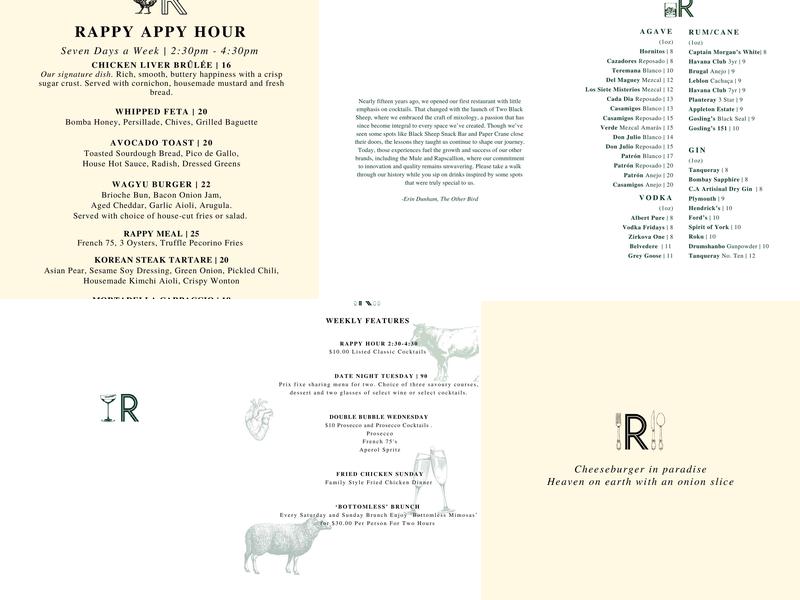 Rapscallion and Co. Menu