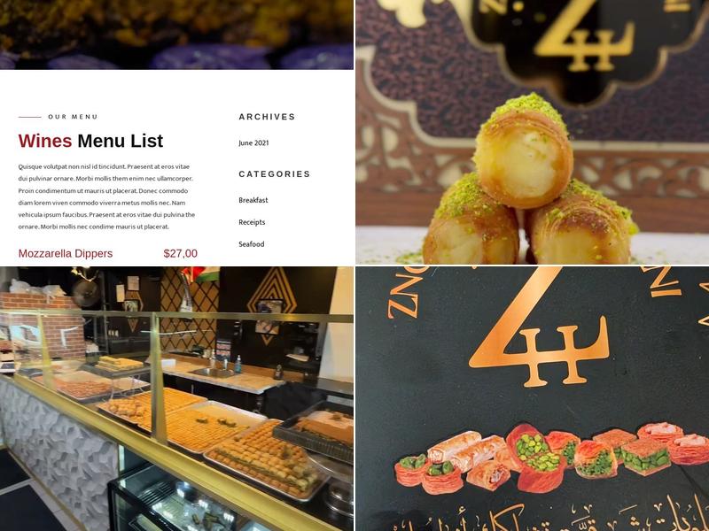 Znoud Al-Hamdani Menu