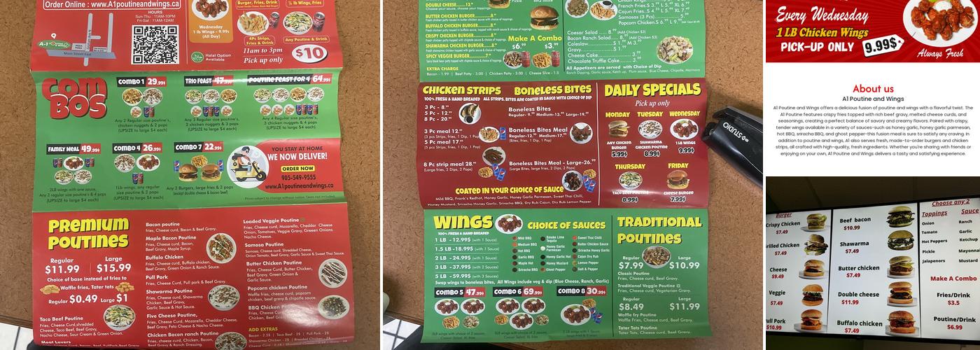 A1 poutine and wings Menu