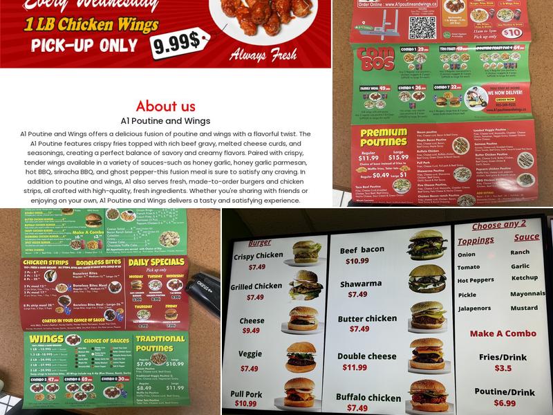 A1 poutine and wings Menu