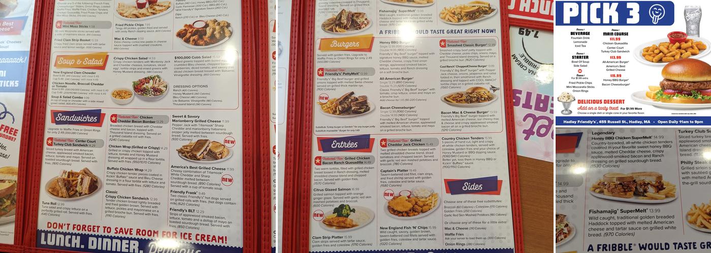 Friendly's Menu