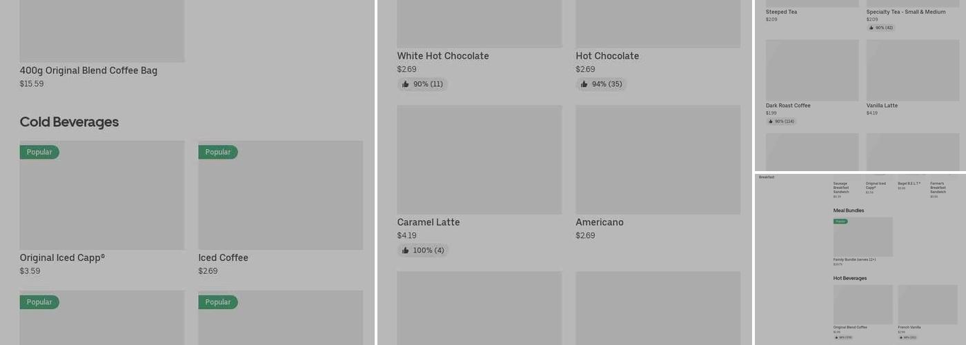 Tim Hortons Menu