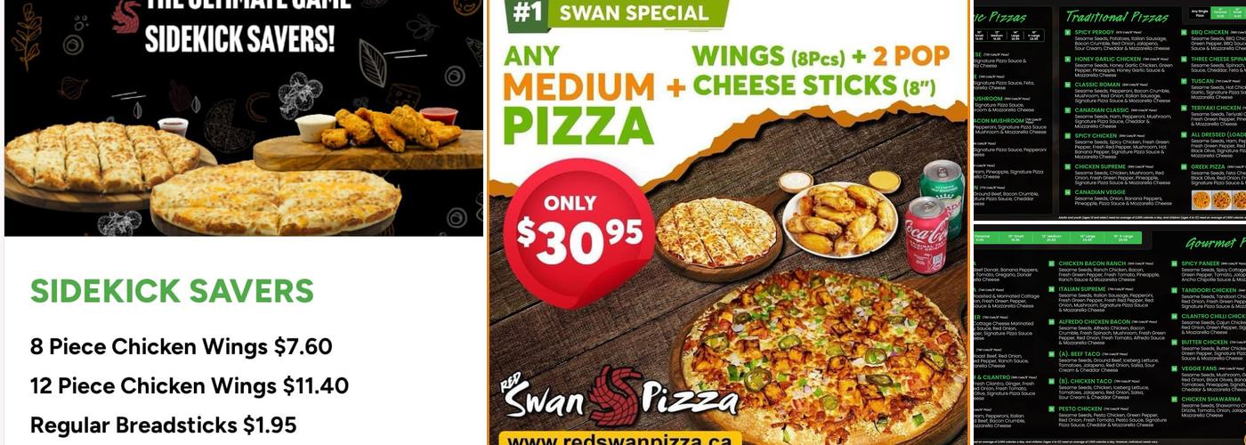 Red Swan Pizza Menu