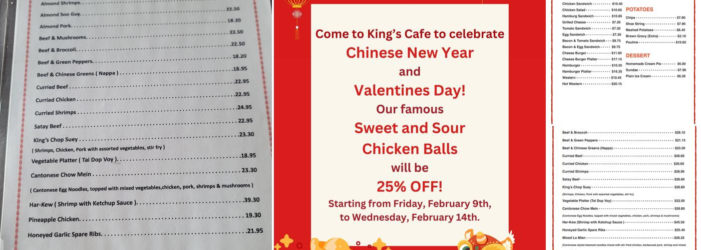King's Cafe Menu