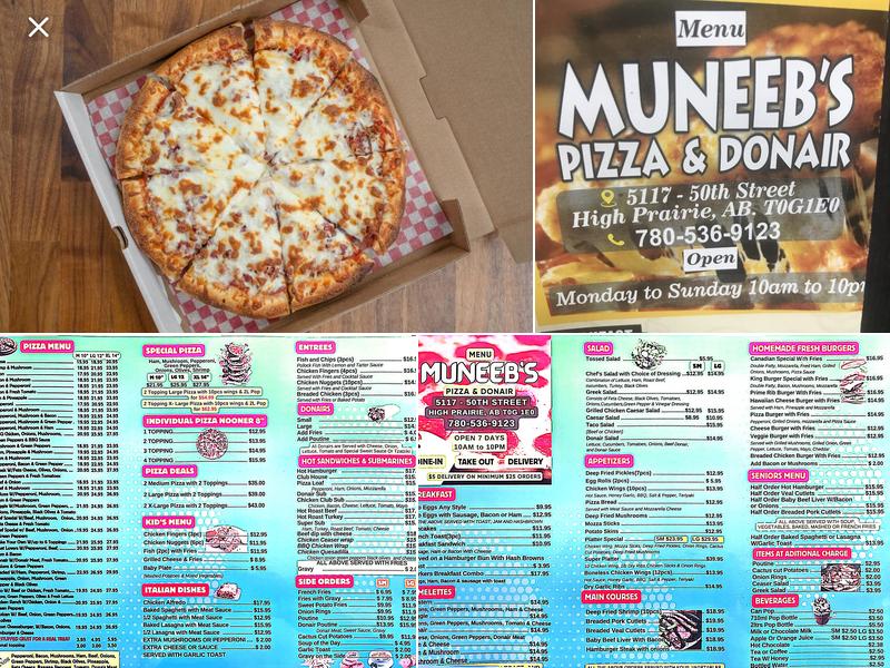 Muneeb's Pizza And Donair Menu
