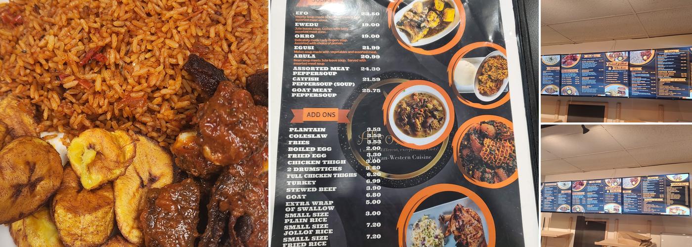 Afrofusion Menu