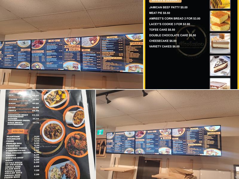 Afrofusion Menu