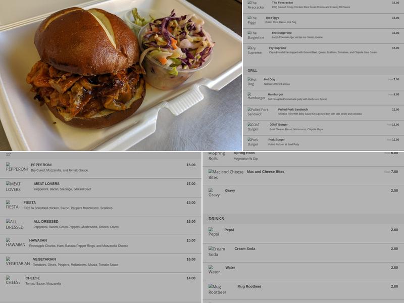 Bustini's Chip Truck Menu