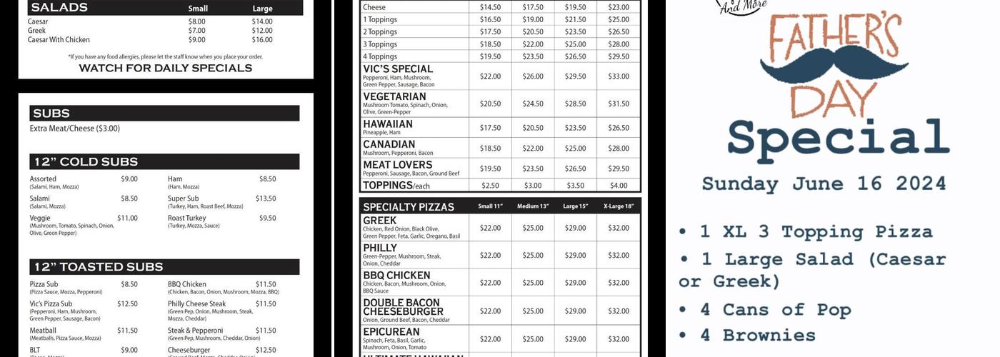 Mike's Pizza and More Menu