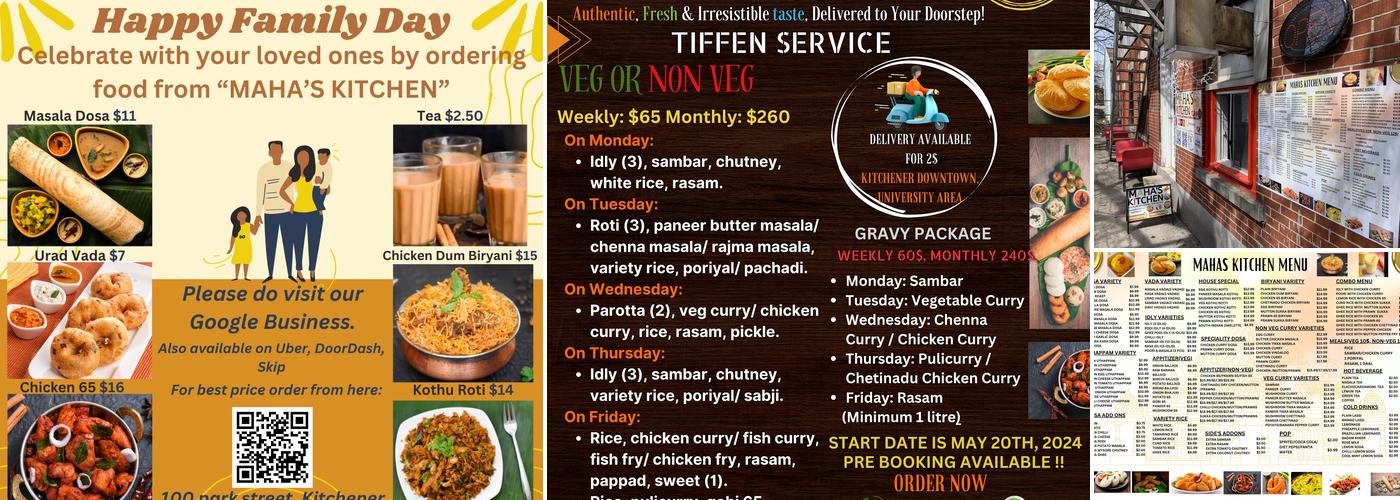 Maha's Kitchen Menu
