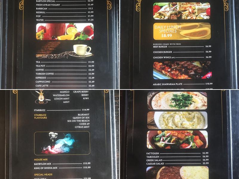 Alba Shisha Restaurant and Lounge Menu