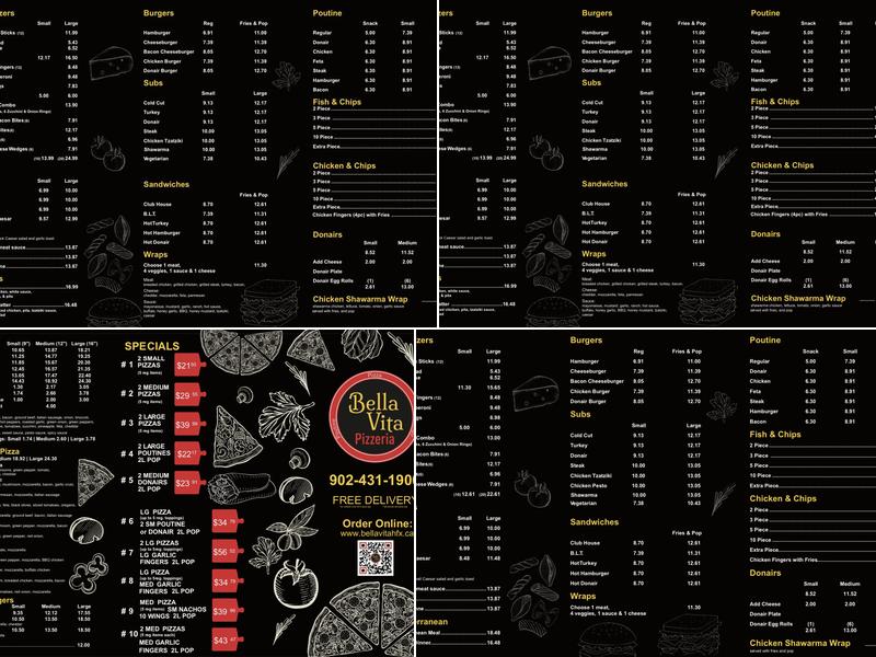 Bella Vita Pizzeria Lakeside Menu