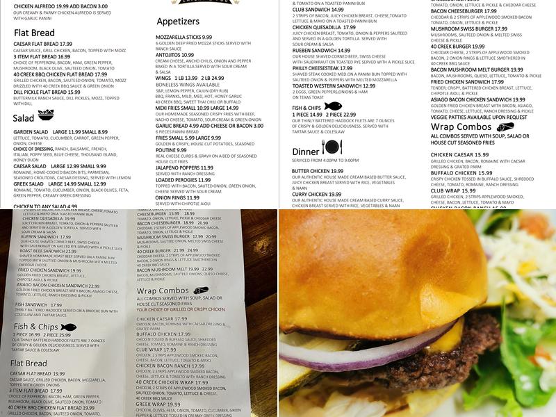Barking Forest Eatery and Pub Menu