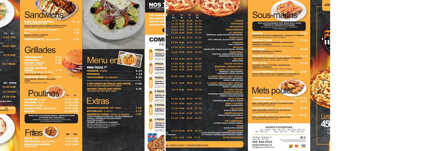 Pizza St-Martin Menu
