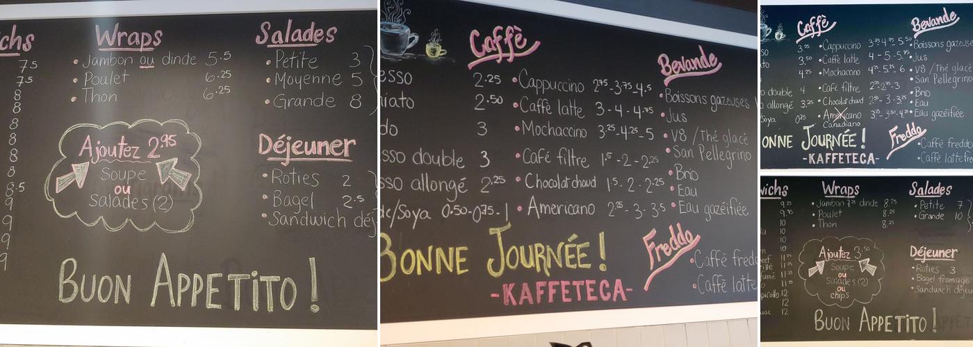 Kaffeteca Menu