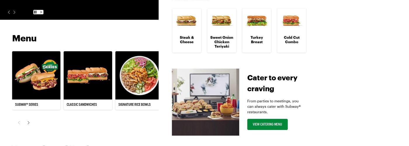 Subway Menu