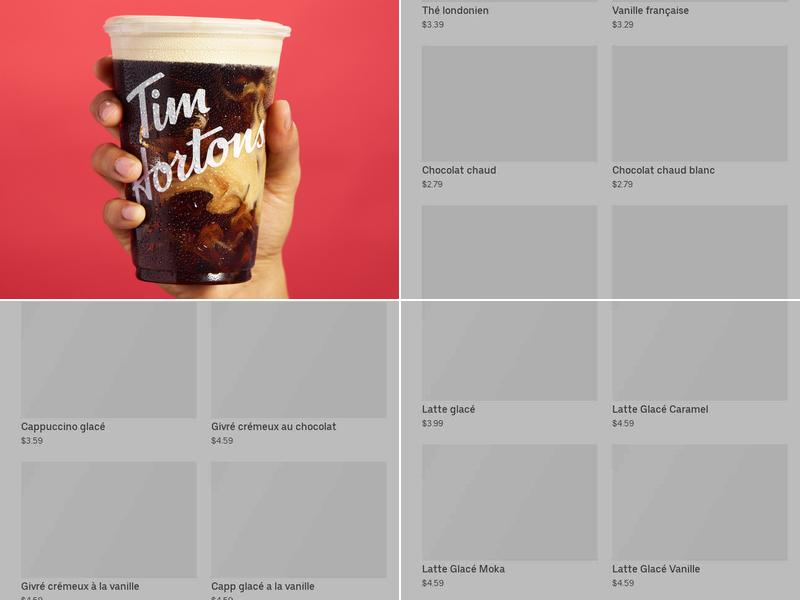 Tim Hortons Menu